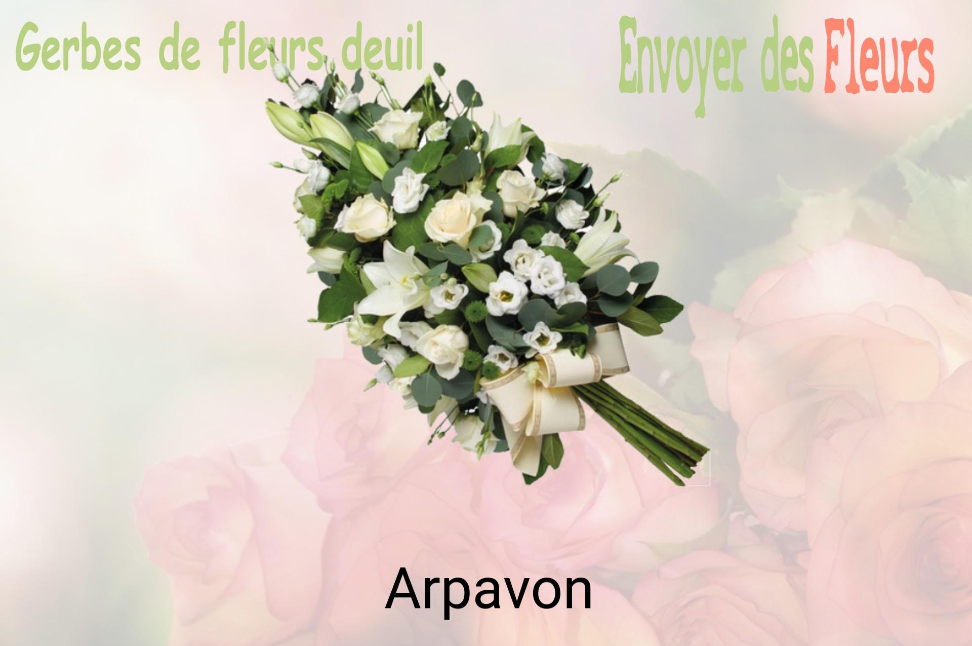 Gerbe de fleurs de deuil livrée à Arpavon